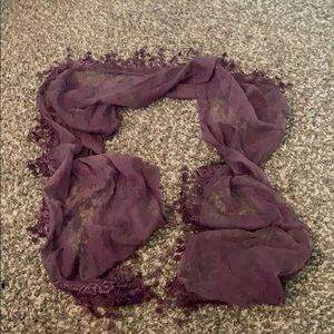 Purple Floral See Thru Scarf